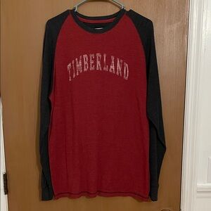 Timberland Red and Dark Gray Shirt